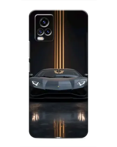 Чехол для Vivo V20 с картинкой «Lamborghini золотые линии»
