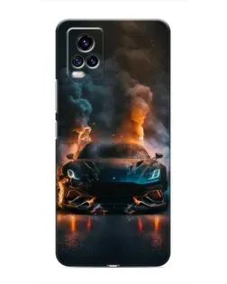 Чехол для Vivo V20 с картинкой «Lamborghini дымная эстетика»