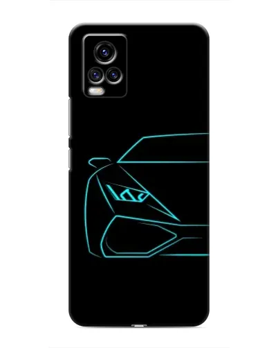 Чехол для Vivo V20 с картинкой «Голубой силуэт Lamborghini»