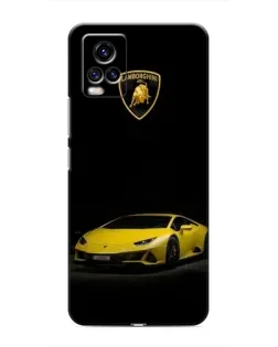 Чехол для Vivo V20 с картинкой «Lamborghini желтый акцент»