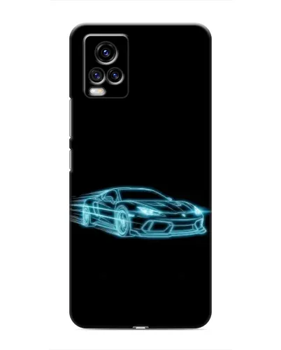 Чехол для Vivo V20 с картинкой «Неоновый контур Lamborghini»