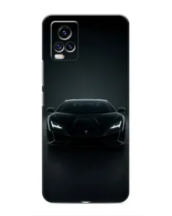 Чехол для Vivo V20 с картинкой «Черный Lamborghini Aventador»