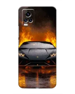 Чехол для Vivo V20 с картинкой «Lamborghini в огне»