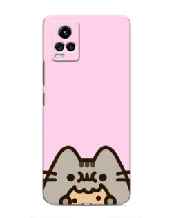 Чехол для Vivo V20 с картинкой «Pusheen и печенье»