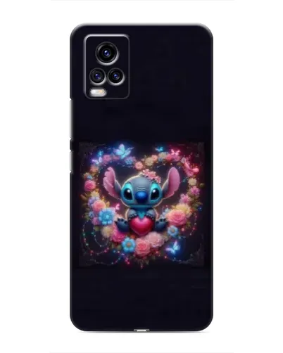 Чехол для Vivo V20 с картинкой «Stitch в цветах»