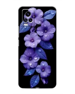 Чехол для Vivo V20 с картинкой «Фиолетовые цветы с росою»