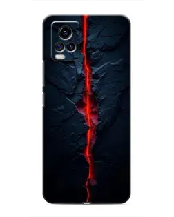 Чехол для Vivo V20 с картинкой «Kрасная лавовая трещина»