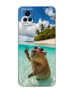 Чехол для Vivo V20 с картинкой «Капибара на море» Чехол для Vivo V20 с картинкой «Капибара на море»