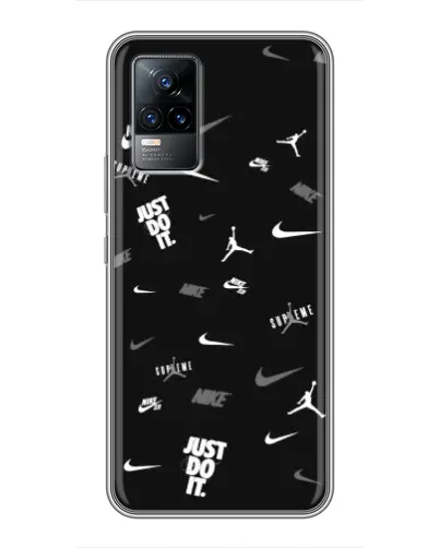 Чохол для Vivo V21 з картинкою «Nike Black Pattern» Чохол для Vivo V21 з картинкою «Nike Black Pattern»