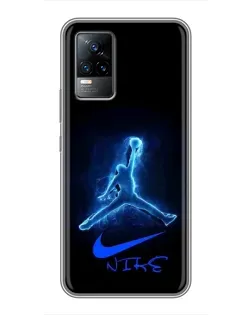 Чохол для Vivo V21 з картинкою «Jordan Neon Blue»