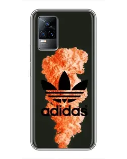 Чохол для Vivo V21 з картинкою «Помаранчевий дим Adidas»