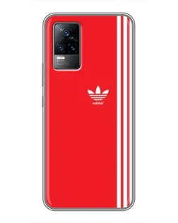 Чохол для Vivo V21 з картинкою «Червоний мінімалізм Adidas»