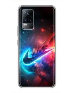 Чохол для Vivo V21 з картинкою «Вогняний логотип Nike»