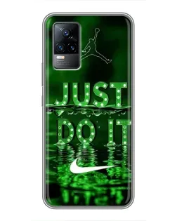 Чохол для Vivo V21 з картинкою «Зелений неоновий Nike»