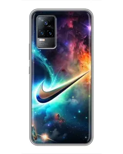 Чохол для Vivo V21 з картинкою «Космічний Nike Swoosh»