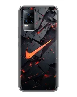 Чохол для Vivo V21 з картинкою «Nike — ефект розломів»