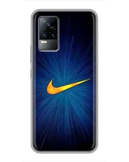 Чохол для Vivo V21 з картинкою «Синій пульс Nike»
