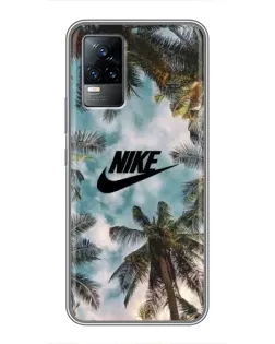 Чохол для Vivo V21 з картинкою «Тропічний принт Nike»