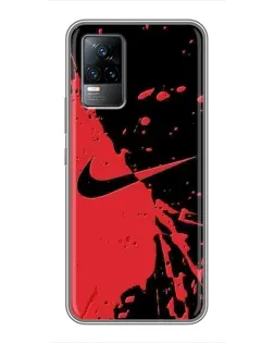Чохол для Vivo V21 з картинкою «Червоні бризки Nike»