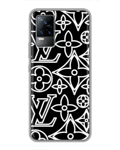Чохол для Vivo V21 з картинкою «Чорно-білий візерунок LV»