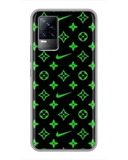 Чохол для Vivo V21 з картинкою «Неоновий принт LV»