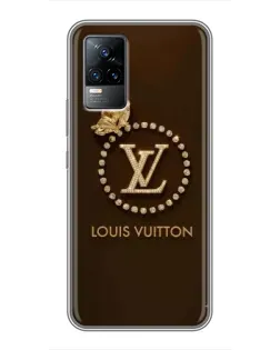 Чохол для Vivo V21 з картинкою «LV — золота печатка»