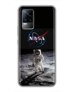 Чохол для Vivo V21 з картинкою «Астронавт на Місяці»
