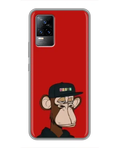 Чохол для Vivo V21 з картинкою «Bored Ape — червоний фон»