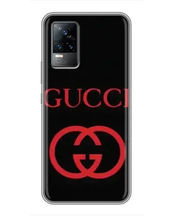 Чохол для Vivo V21 з картинкою «Gucci — червоний логотип»