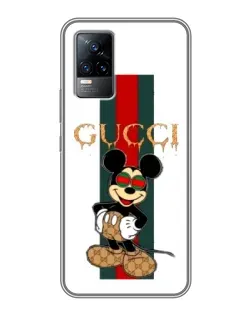Чохол для Vivo V21 з картинкою «Міккі Маус Gucci — смуги»