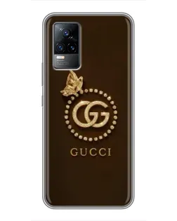 Чохол для Vivo V21 з картинкою «Gucci — золотий метелик»