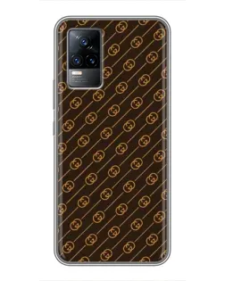 Чохол для Vivo V21 з картинкою «Gucci — золоті діагоналі»