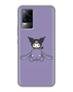 Чохол для Vivo V21 з картинкою «Kuromi на ліловому фоні»