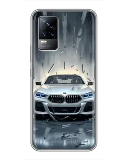 Чехол для Vivo V21 с картинкой «BMW в свете фар»