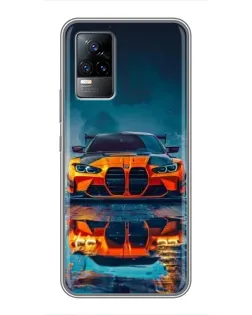 Чехол для Vivo V21 с картинкой «BMW — золотая эмблема»