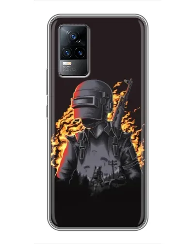 Чохол для Vivo V21 з картинкою «PUBG — вогняний силует»