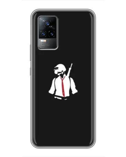 Чохол для Vivo V21 з картинкою «PUBG — силует воїна»