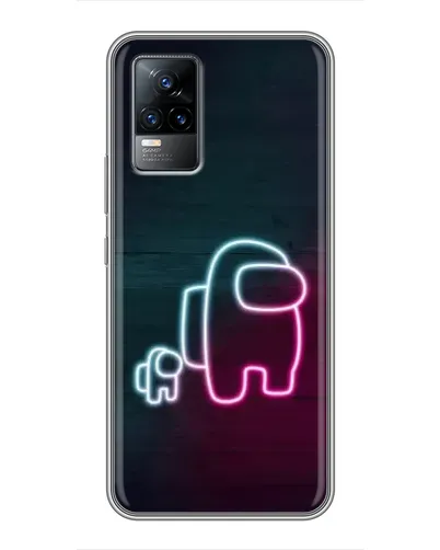 Чохол для Vivo V21 з картинкою «Among Us неон-арт»