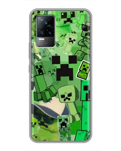 Чохол для Vivo V21 з картинкою «Кріпери Minecraft»