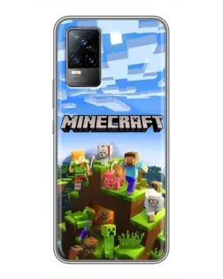 Чохол для Vivo V21 з картинкою «Minecraft класичний світ»
