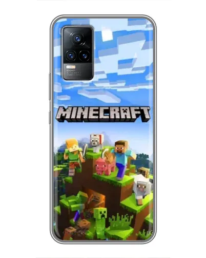 Чохол для Vivo V21 з картинкою «Minecraft класичний світ»