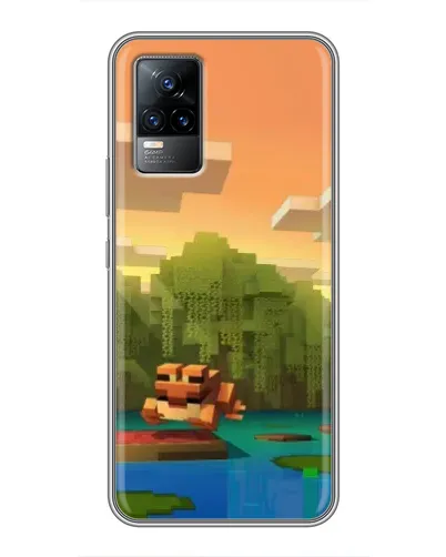 Чохол для Vivo V21 з картинкою «Майнкрафт захід сонця»