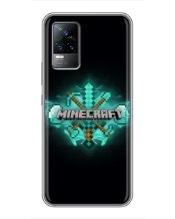 Чохол для Vivo V21 з картинкою «Minecraft Diamond лого»