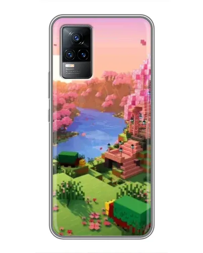 Чохол для Vivo V21 з картинкою «Рожеве дерево Minecraft»