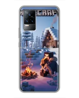 Чохол для Vivo V21 з картинкою «Зимовий Minecraft»