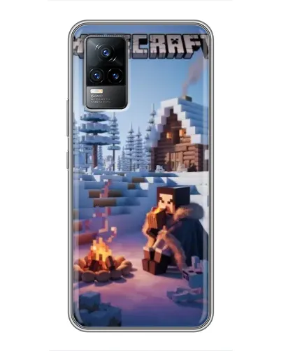 Чохол для Vivo V21 з картинкою «Зимовий Minecraft»