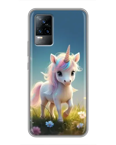 Чохол для Vivo V21 з картинкою «Єдиноріг на галявині»