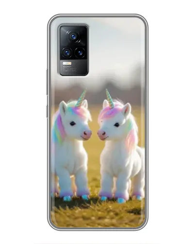 Чохол для Vivo V21 з картинкою «Пара єдинорогів»