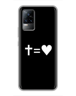 Чохол для Vivo V21 з картинкою «Хрест та Серце»
