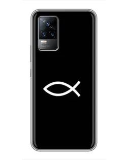 Чехол для Vivo V21 с картинкой «Символ рыбы Jesus»